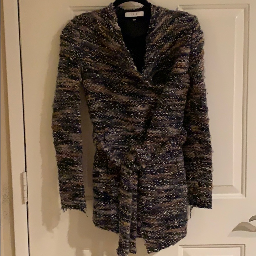 IRO Campiaspe belted tweed cardigan jacket size 2